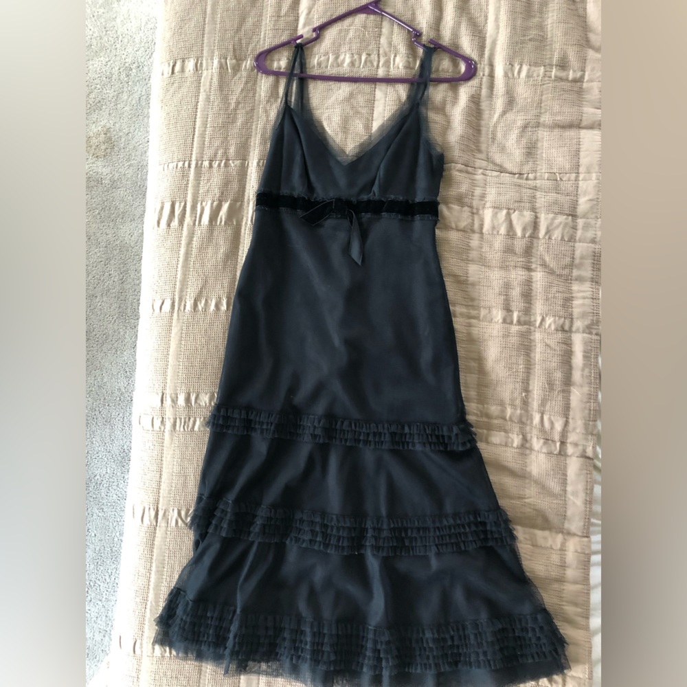 Vera Wang Black Ruffle Dress